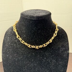 Ettika Gold Necklace Bow Shaped Links Chain Adjustable Length ~16"-21"